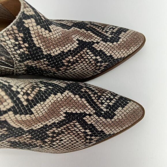 Lucky Brand Tabea Womens Size 9.5 M Snakeskin Print Booties Ankle Suede Western - Picture 2 of 6